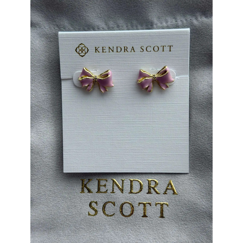 Kendra Scott pink bow earrings